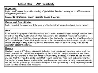 Lesson Plan - APP Probability