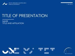Title of presentation