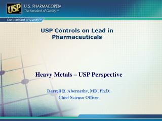 USP Controls on Lead in Pharmaceuticals