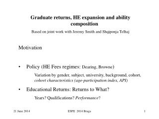 Graduate returns, HE expansion and ability composition
