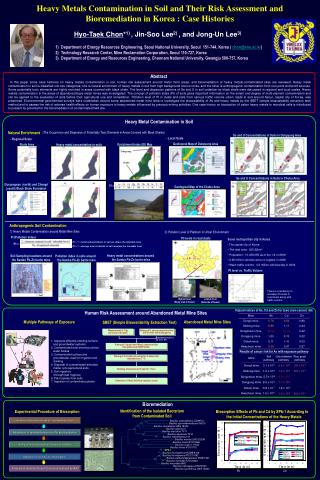 Heavy Metals Contamination in Soil and Their Risk Assessment and Bioremediation in Korea : Case Histories