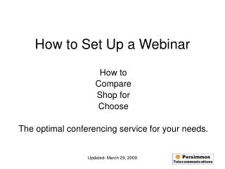 How to Set Up a Webinar