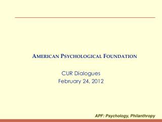 American Psychological Foundation