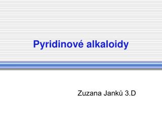 Pyridinové alkaloidy