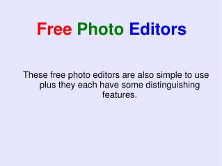Free Photo Editors