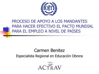 Carmen Benitez Especialista Regional en Educación Obrera