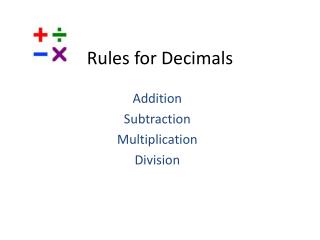 Rules for Decimals