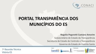 PORTAL TRANSPARÊNCIA DOS MUNICÍPIOS DO ES