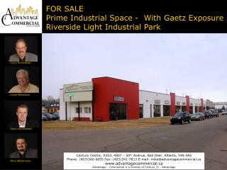 FOR SALE Prime Industrial Space - With Gaetz Exposure Riverside Light Industrial Park