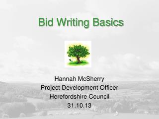 Bid Writing Basics