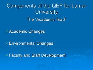 Components of the QEP for Lamar University