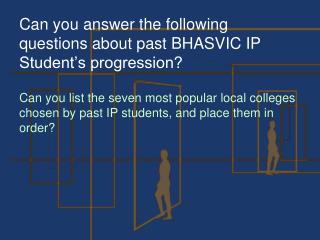 Can you answer the following questions about past BHASVIC IP Student’s progression?