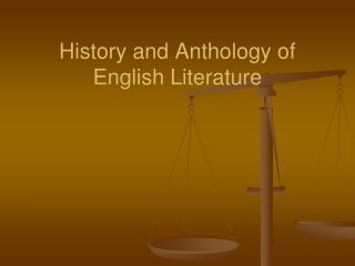 History and Anthology of English Literature