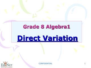 Grade 8 Algebra1 Direct Variation