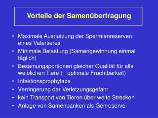 Vorteile der Samenübertragung