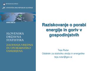 Raziskovanje o porabi energije in goriv v gospodinjstvih