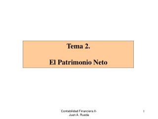 Tema 2. El Patrimonio Neto