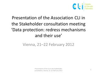 Vienna, 21–22 February 2012