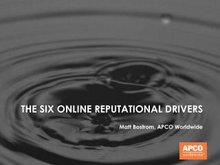 The six online reputational drivers