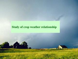 Study of crop weather relationship