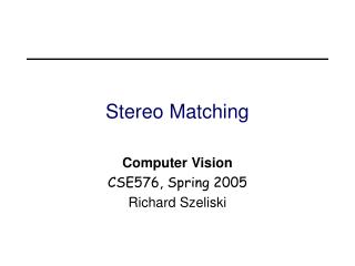 Stereo Matching