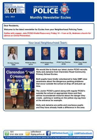 Monthly Newsletter Eccles