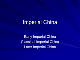 Imperial China