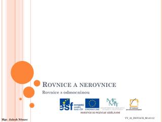 Rovnice a nerovnice