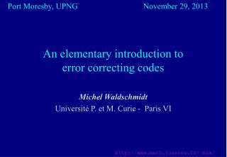 An elementary introduction to error correcting codes