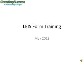 LEIS Form Training