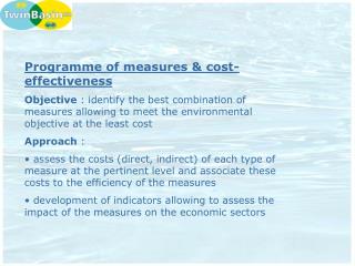 Programme of measures &amp; cost-effectiveness