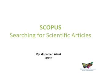 SCOPUS Searching for Scientific Articles