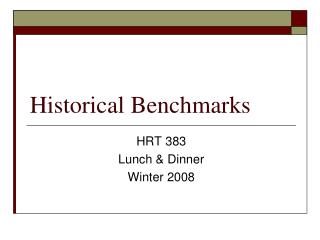 Historical Benchmarks