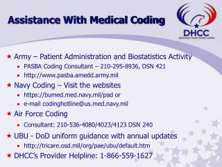 Assistance With Medical Coding