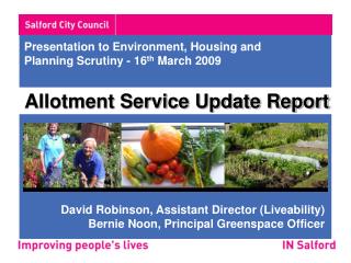 Presentation to Environment, Housing and Planning Scrutiny - 16 th March 2009