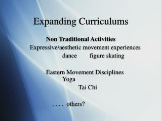 Expanding Curriculums