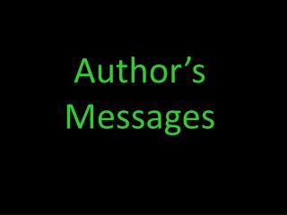 Author’s Messages