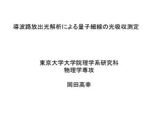 導波路放出光解析による量子細線の光吸収測定