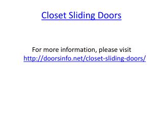 Closet Sliding Doors