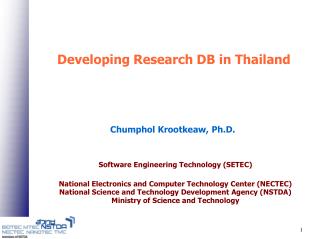Developing Research DB in Thailand