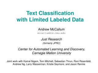 Text Classification with Limited Labeled Data