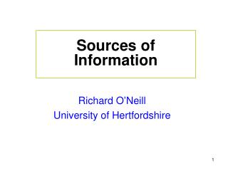 Sources of Information