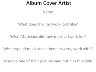 Album Cover Artist