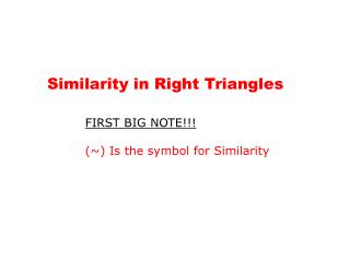 Similarity in Right Triangles