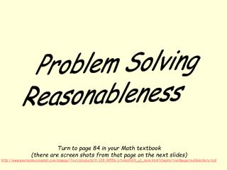 Problem Solving Reasonableness
