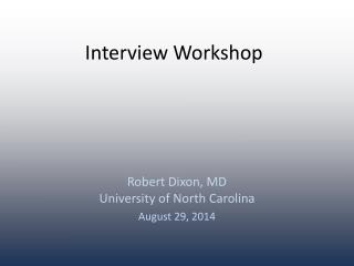 Interview Workshop