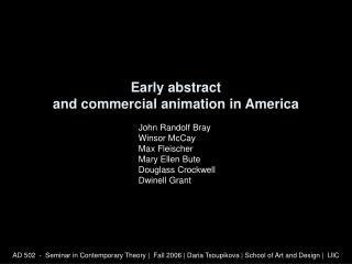 Early abstract and commercial animation in America