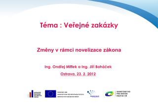 Téma : Veřejné zakázky
