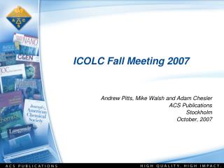 ICOLC Fall Meeting 2007