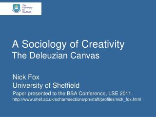 A Sociology of Creativity The Deleuzian Canvas